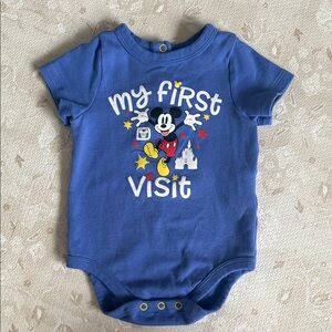 Disney Baby WDW Blue 'My First Visit' Baby Onesie size 18-24mo